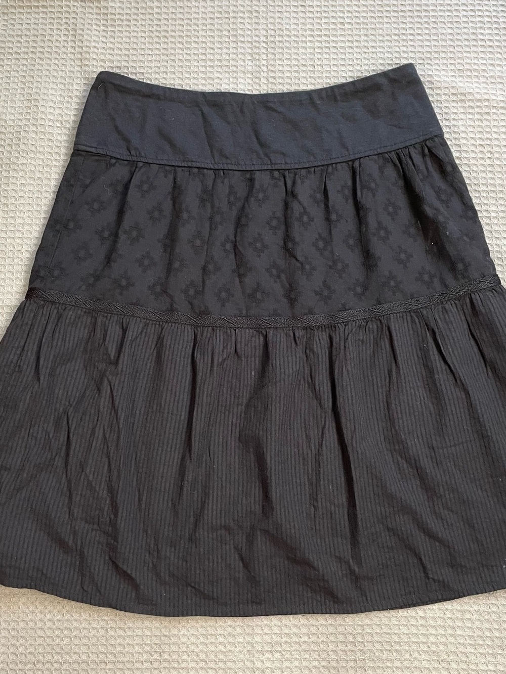 Prana Taja Skirt Small Womens Organic Cotton Black Pull On A-Line